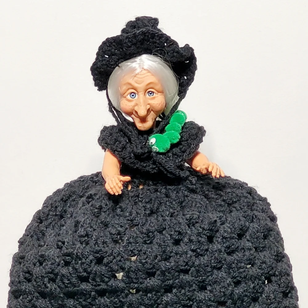 Crochet Witch Grocery Bag Holder